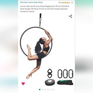 BNIB 37" (95cm) Runner Deer Aerial Hoop Lyra Rigging Set